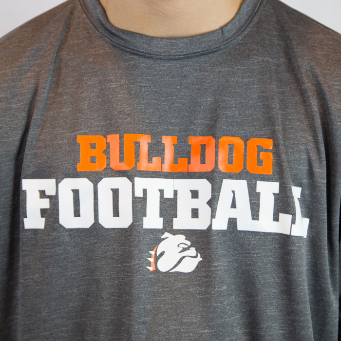 Performance Heather Grey Football Tee - Image 4